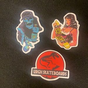 Skeleton Skater Sticker Pack Qty 3